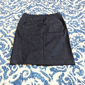 Ann Taylor mini grey skirt gray cotton office work 2p spring summer all season